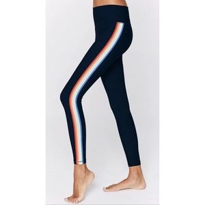 Spiritual Gangster Leggings Rainbow Stripe High Waisted